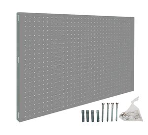 Panel perforado SRPP19965 120x40 cm gris + 8 ganchos